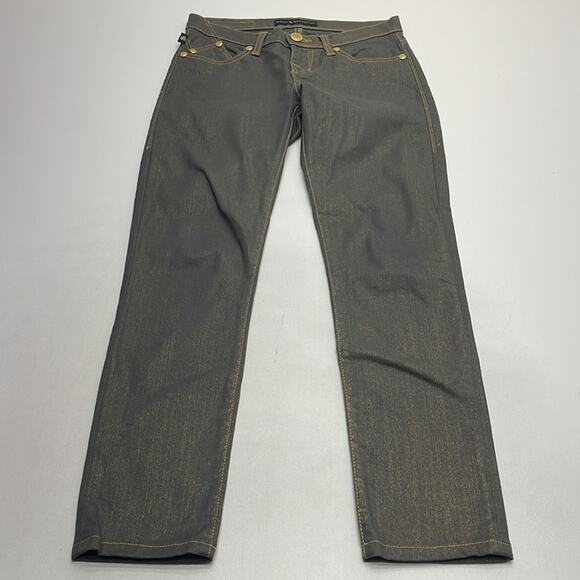 ROCK & REPUBLIC Women’s 0 BERLIN Gold Gray Skinny Jeans - Picture 2 of 3